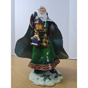 Holiday Elegance MSI Irving Enamel Brass Christmas Santa Claus Painted
